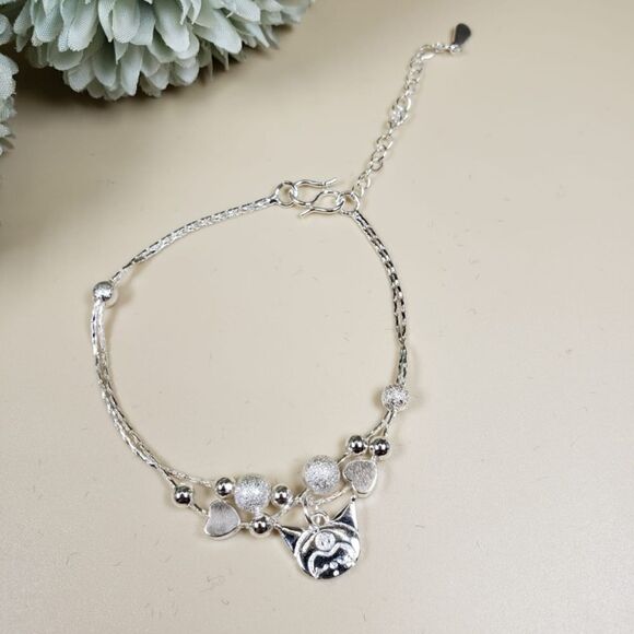Brand New Sanrio Kuromi Silver Bracelet With Heart - Picture 1 of 8